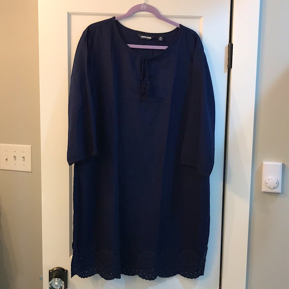 Lands’ End Navy Blue Cover-Up 2X